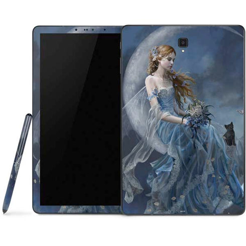 Fairy with Black Cat Sitting on Moon by Nene Thomas Samsung Galaxy Tab Skin