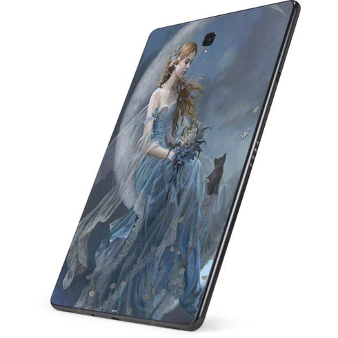 Fairy with Black Cat Sitting on Moon by Nene Thomas Samsung Galaxy Tab Skin
