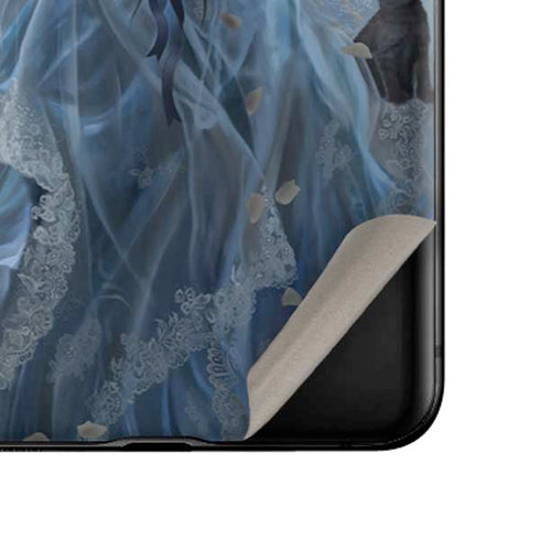 Fairy with Black Cat Sitting on Moon by Nene Thomas Galaxy Z Flip Skin