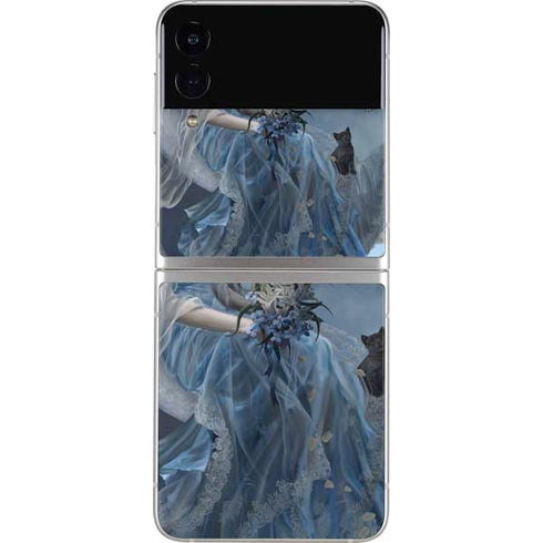 Fairy with Black Cat Sitting on Moon by Nene Thomas Galaxy Z Flip3 5G Skin