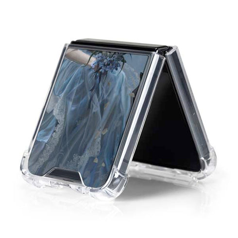 Fairy with Black Cat Sitting on Moon by Nene Thomas Galaxy Z Flip5 5G Clear Case