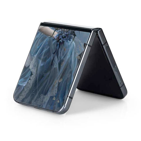 Fairy with Black Cat Sitting on Moon by Nene Thomas Galaxy Z Flip5 5G Skin