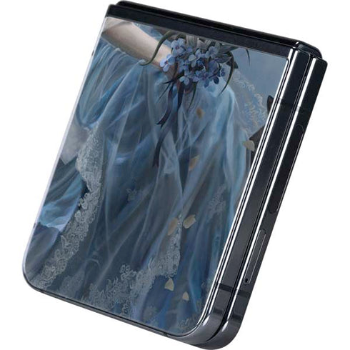 Fairy with Black Cat Sitting on Moon by Nene Thomas Galaxy Z Flip5 5G Skin