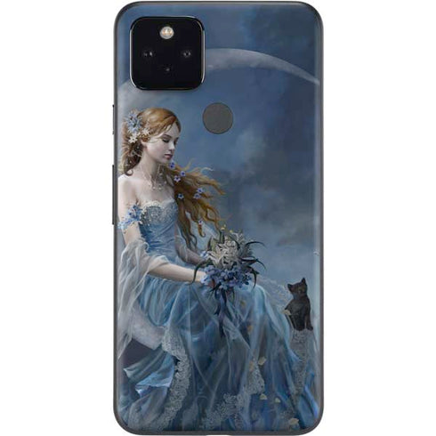 Fairy with Black Cat Sitting on Moon by Nene Thomas Google Pixel 5a Skin