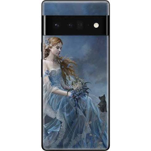 Fairy with Black Cat Sitting on Moon by Nene Thomas Google Pixel 6 Pro Skin