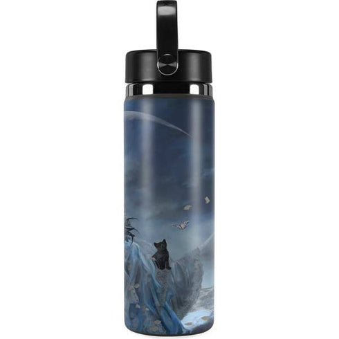 Fairy with Black Cat Sitting on Moon by Nene Thomas Hydro Flask 20oz Wide Mouth Skin