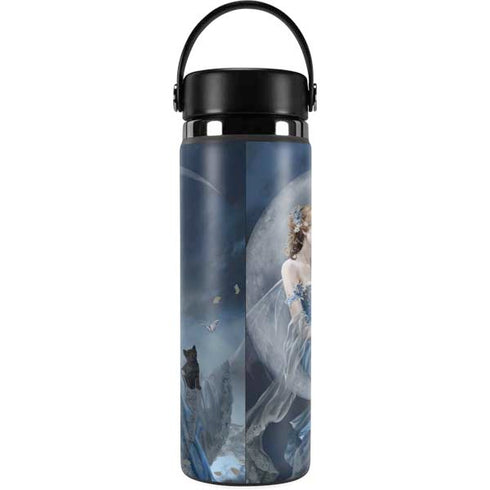 Fairy with Black Cat Sitting on Moon by Nene Thomas Hydro Flask 20oz Wide Mouth Skin