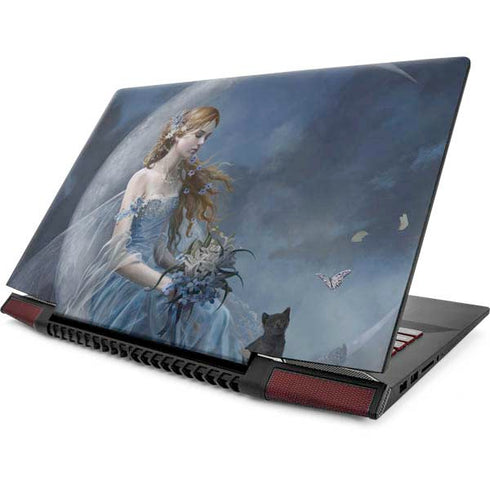 Fairy with Black Cat Sitting on Moon by Nene Thomas Lenovo IdeaPad Skin