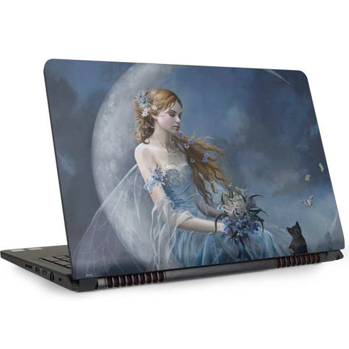 Fairy with Black Cat Sitting on Moon by Nene Thomas Dell Inspiron Skin