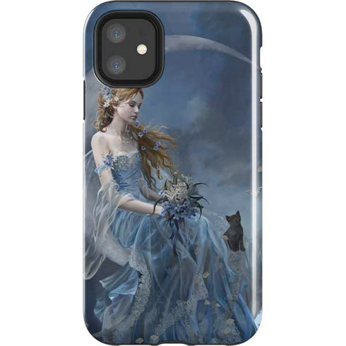 Fairy with Black Cat Sitting on Moon by Nene Thomas iPhone 11 Impact Case