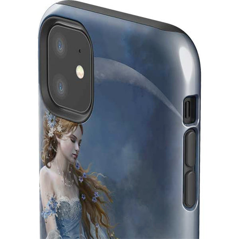 Fairy with Black Cat Sitting on Moon by Nene Thomas iPhone 11 Impact Case