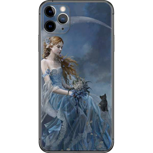 Fairy with Black Cat Sitting on Moon by Nene Thomas iPhone 11 Pro Max Skin