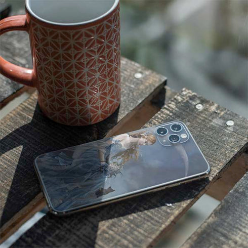 Fairy with Black Cat Sitting on Moon by Nene Thomas iPhone 11 Pro Max Skin