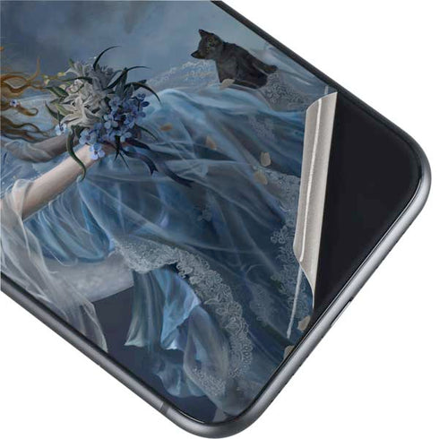 Fairy with Black Cat Sitting on Moon by Nene Thomas iPhone 11 Skin