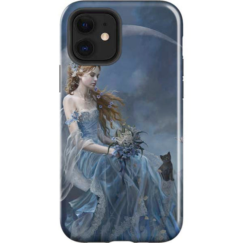 Fairy with Black Cat Sitting on Moon by Nene Thomas iPhone 12 Impact Case