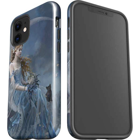 Fairy with Black Cat Sitting on Moon by Nene Thomas iPhone 12 Impact Case