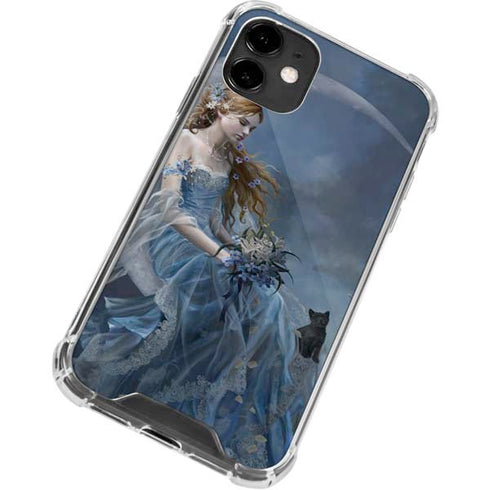 Fairy with Black Cat Sitting on Moon by Nene Thomas iPhone 12 Mini Clear Case
