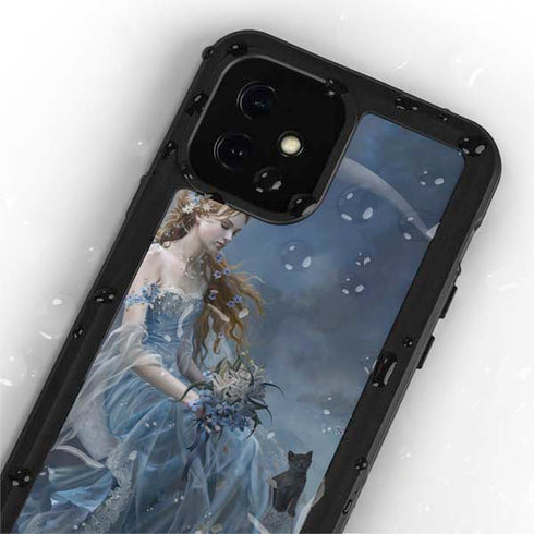 Fairy with Black Cat Sitting on Moon by Nene Thomas iPhone 12 Mini Waterproof Case