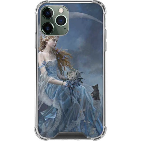 Fairy with Black Cat Sitting on Moon by Nene Thomas iPhone 12 Pro Clear Case