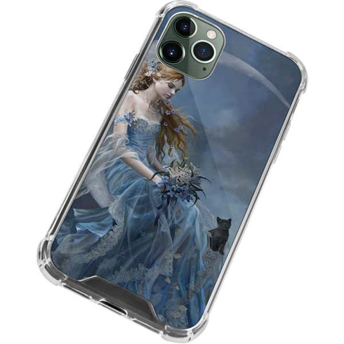 Fairy with Black Cat Sitting on Moon by Nene Thomas iPhone 12 Pro Clear Case