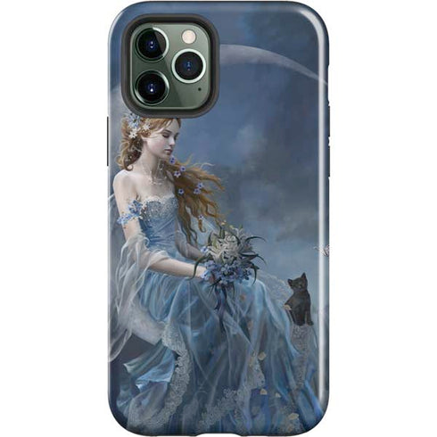 Fairy with Black Cat Sitting on Moon by Nene Thomas iPhone 12 Pro Impact Case