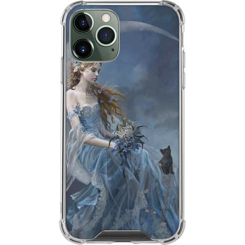 Fairy with Black Cat Sitting on Moon by Nene Thomas iPhone 12 Pro Max Clear Case