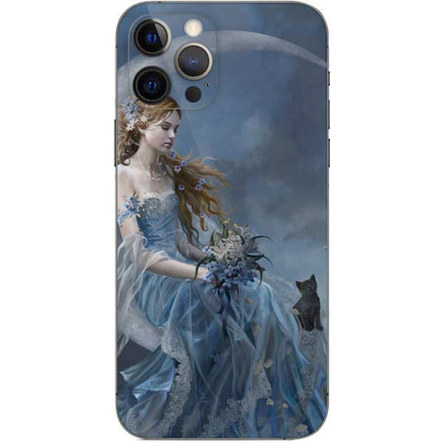 Fairy with Black Cat Sitting on Moon by Nene Thomas iPhone 12 Pro Skin