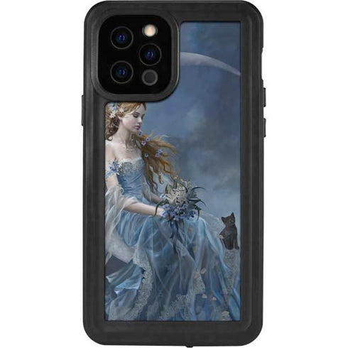 Fairy with Black Cat Sitting on Moon by Nene Thomas iPhone 12 Pro Waterproof Case