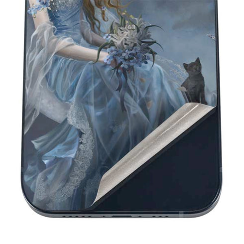 Fairy with Black Cat Sitting on Moon by Nene Thomas iPhone 12 Skin