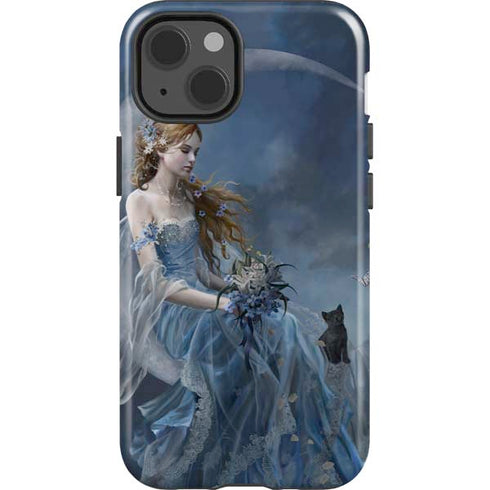 Fairy with Black Cat Sitting on Moon by Nene Thomas iPhone 13 Impact Case