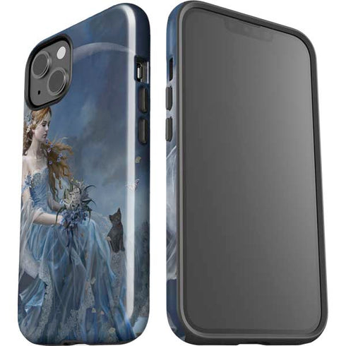 Fairy with Black Cat Sitting on Moon by Nene Thomas iPhone 13 Impact Case