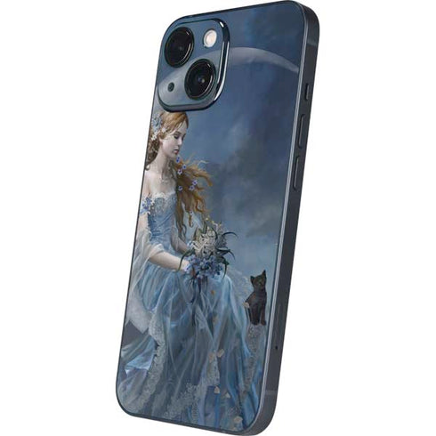 Fairy with Black Cat Sitting on Moon by Nene Thomas iPhone 13 Mini Skin