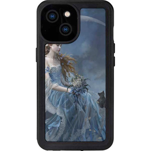 Fairy with Black Cat Sitting on Moon by Nene Thomas iPhone 13 Mini Waterproof Case