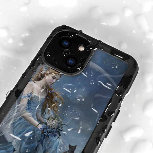 Fairy with Black Cat Sitting on Moon by Nene Thomas iPhone 13 Mini Waterproof Case