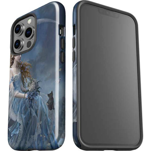 Fairy with Black Cat Sitting on Moon by Nene Thomas iPhone 13 Pro Impact Case