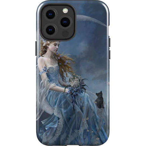 Fairy with Black Cat Sitting on Moon by Nene Thomas iPhone 13 Pro Max Impact Case