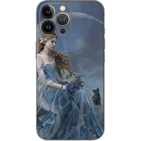 Fairy with Black Cat Sitting on Moon by Nene Thomas iPhone 13 Pro Max Skin