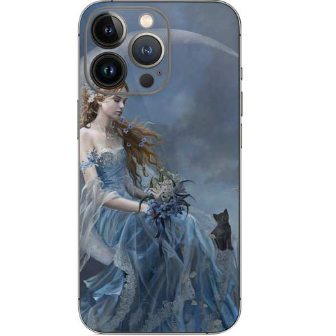 Fairy with Black Cat Sitting on Moon by Nene Thomas iPhone 13 Pro Skin