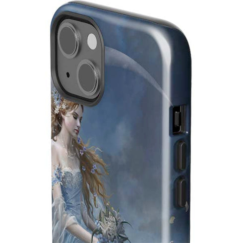 Fairy with Black Cat Sitting on Moon by Nene Thomas iPhone 15 Plus Impact Case