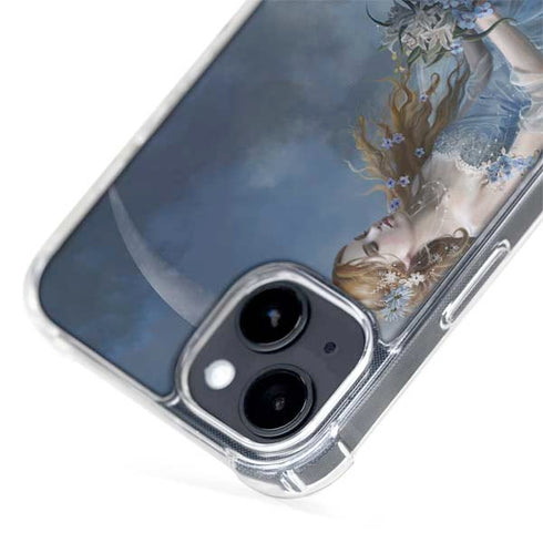 Fairy with Black Cat Sitting on Moon by Nene Thomas iPhone 15 Plus MagSafe Case