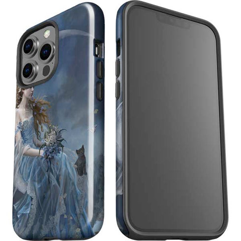Fairy with Black Cat Sitting on Moon by Nene Thomas iPhone 15 Pro Impact Case