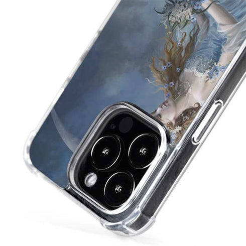 Fairy with Black Cat Sitting on Moon by Nene Thomas iPhone 15 Pro MagSafe Case