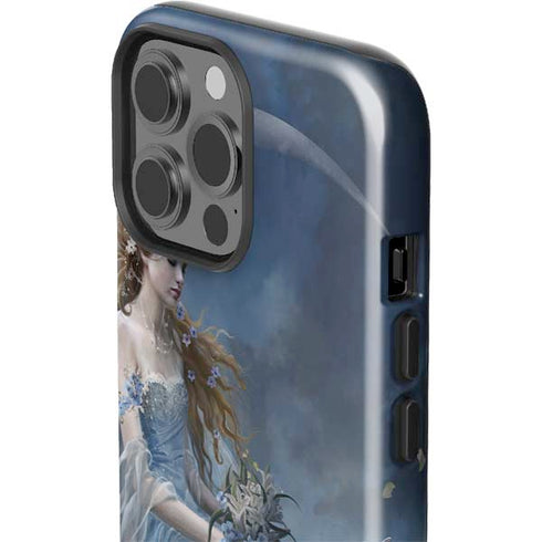 Fairy with Black Cat Sitting on Moon by Nene Thomas iPhone 15 Pro Max Impact Case