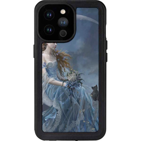 Fairy with Black Cat Sitting on Moon by Nene Thomas iPhone 14 Pro Max Waterproof Case