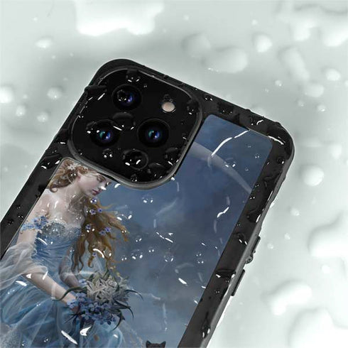 Fairy with Black Cat Sitting on Moon by Nene Thomas iPhone 14 Pro Max Waterproof Case