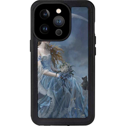 Fairy with Black Cat Sitting on Moon by Nene Thomas iPhone 14 Pro Waterproof Case