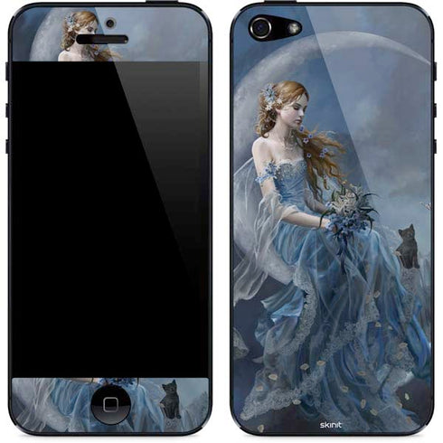 Fairy with Black Cat Sitting on Moon by Nene Thomas iPhone 5/5s/5SE Skin