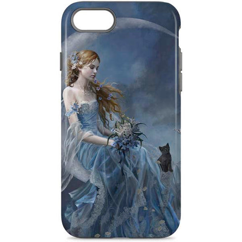 Fairy with Black Cat Sitting on Moon by Nene Thomas iPhone 8 Pro Case