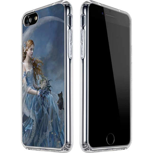 Fairy with Black Cat Sitting on Moon by Nene Thomas iPhone SE (2nd & 3rd Gen) Clear Case