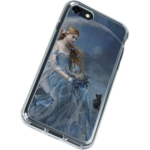 Fairy with Black Cat Sitting on Moon by Nene Thomas iPhone SE (2nd & 3rd Gen) Clear Case